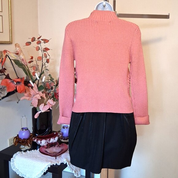 NWT Woman's Pink One Button Knit Shrug Open Front Cardigan Lightweight Sweater - Picture 9 of 9